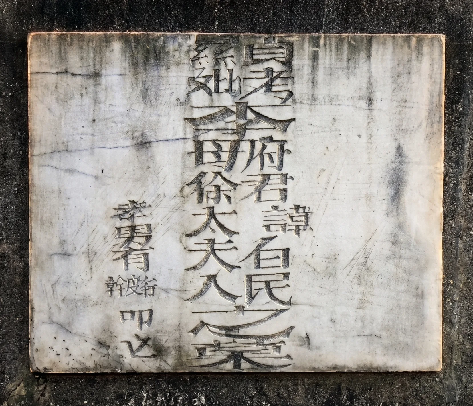 李白民与李徐氏合葬墓碑，万安公墓。碑文：显考李府君讳白民、妣李母徐太夫人之墓。立碑人：李有度、李有行、李有幹。