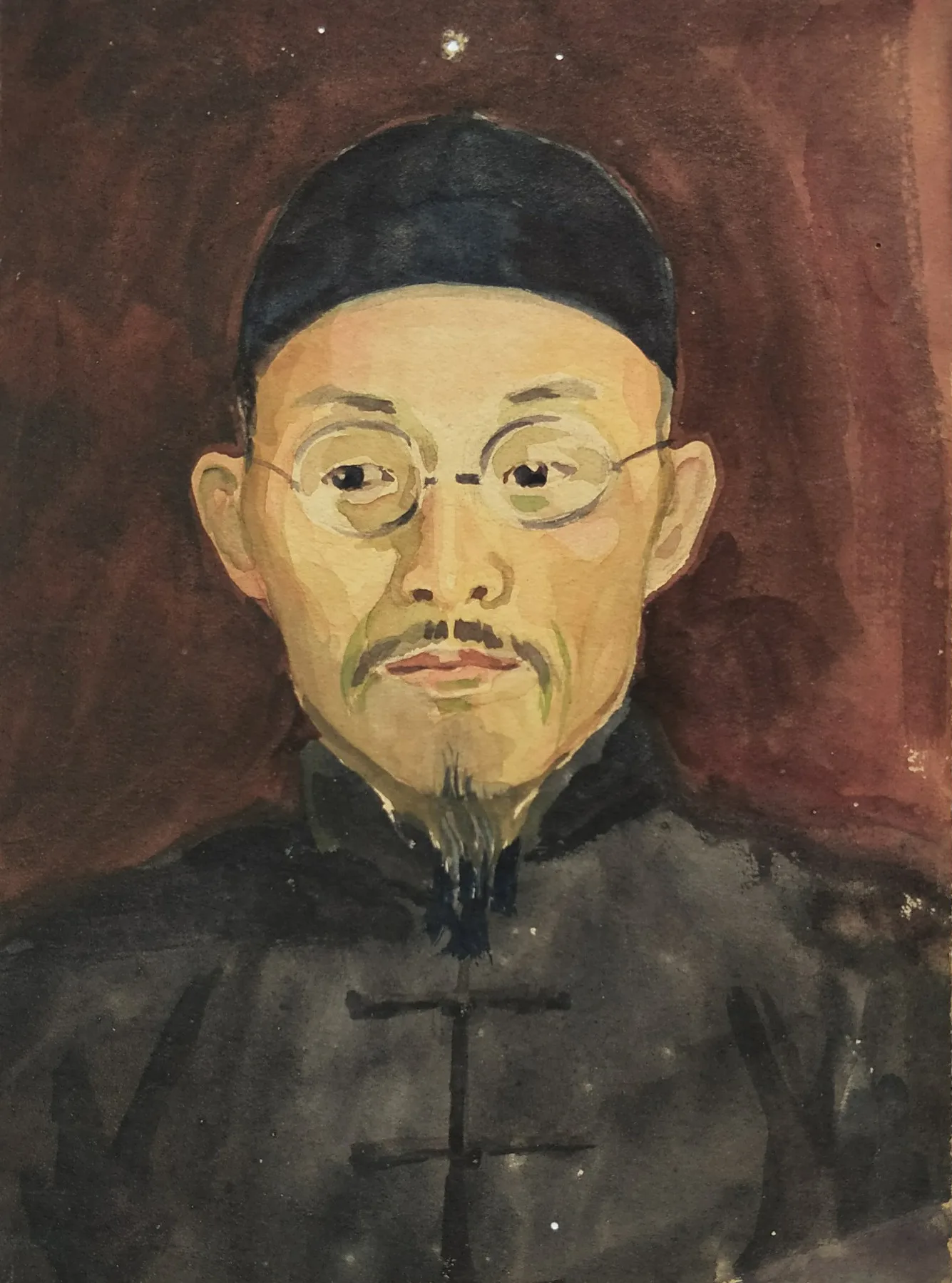 李白民水粉画像，四川梓潼双板乡人，民国初年任京师警察厅警正